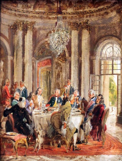 Mesa redonda de Federico II de Adolph Menzel